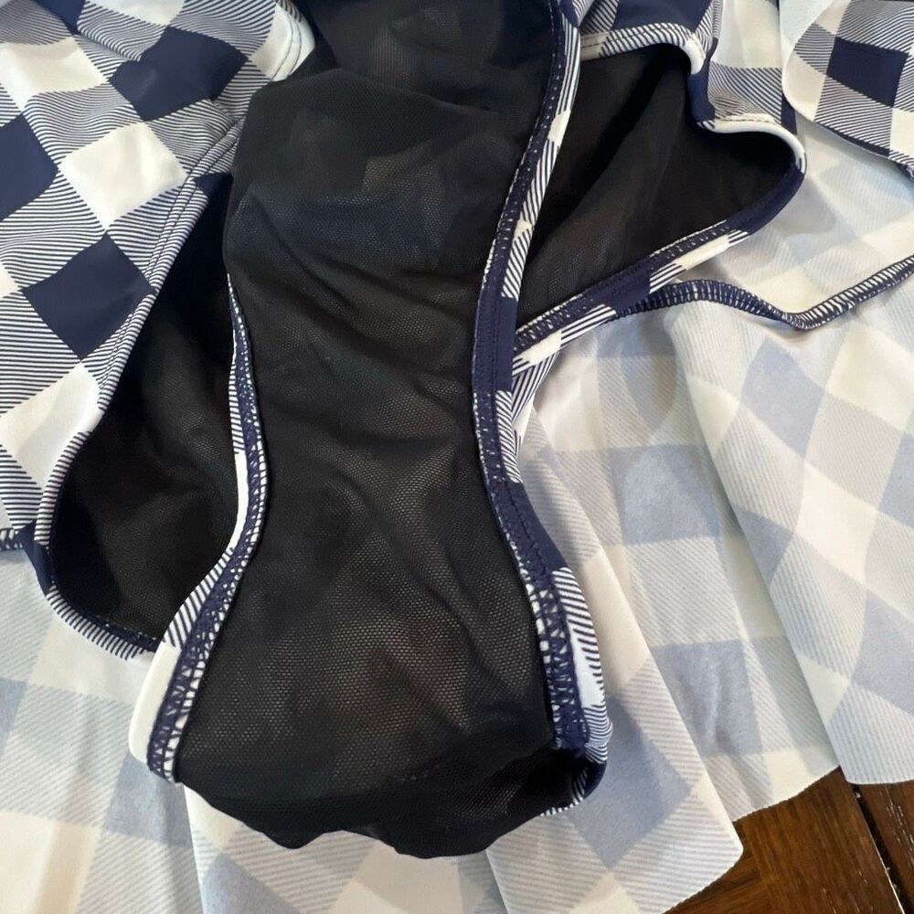 Torrid Blue Checkered Halter One Piece Swimsuit Plus Size 2 - Picture 8 of 11